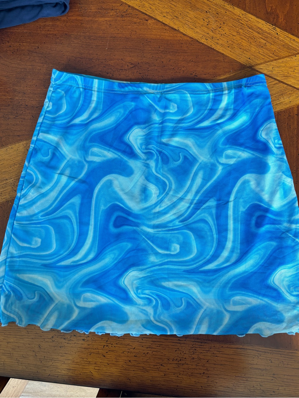 Blue Marble Swirl Mini Skirt